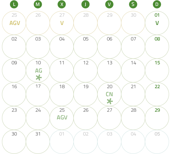 Calendario del Territorio Común. Marzo