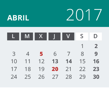 Calendario del Territorio Común. Junio