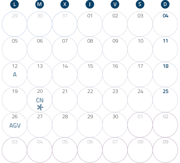 Calendario del Territorio Común. Septiembre