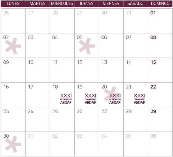 Calendario del Territorio Común. Julio