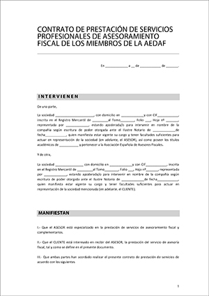 Model de contracte de prestació de serveis professionals